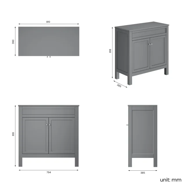 Bermuda Dove Grey Vanity 800mm