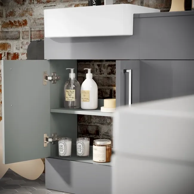 Harper Stone Grey Combination Vanity Basin & Atlanta Toilet 1000mm