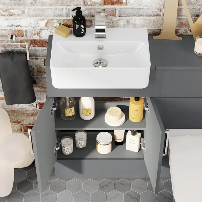 Harper Stone Grey Combination Vanity Basin & Atlanta Toilet 1000mm