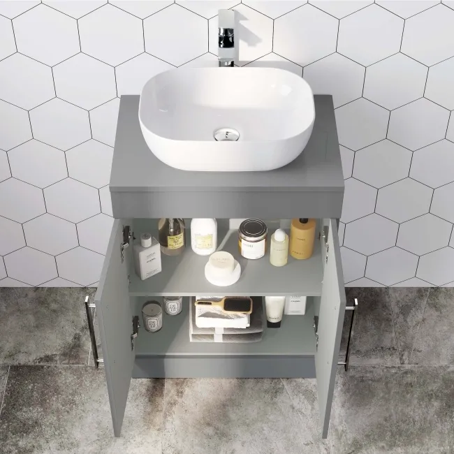 Avon Stone Grey Cabinet 600mm - Excludes Counter Top Basin