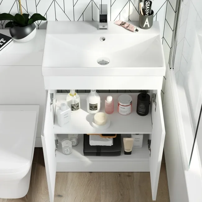 Trent Gloss White Combination Vanity Basin and Atlanta Toilet 1100mm