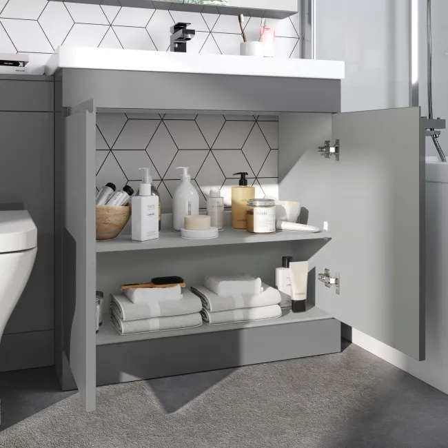 Trent Stone Grey Combination Vanity Basin and Atlanta Toilet 1300mm
