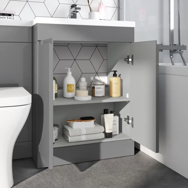 Trent Stone Grey Combination Vanity Basin and Atlanta Toilet 1100mm - Right Handed