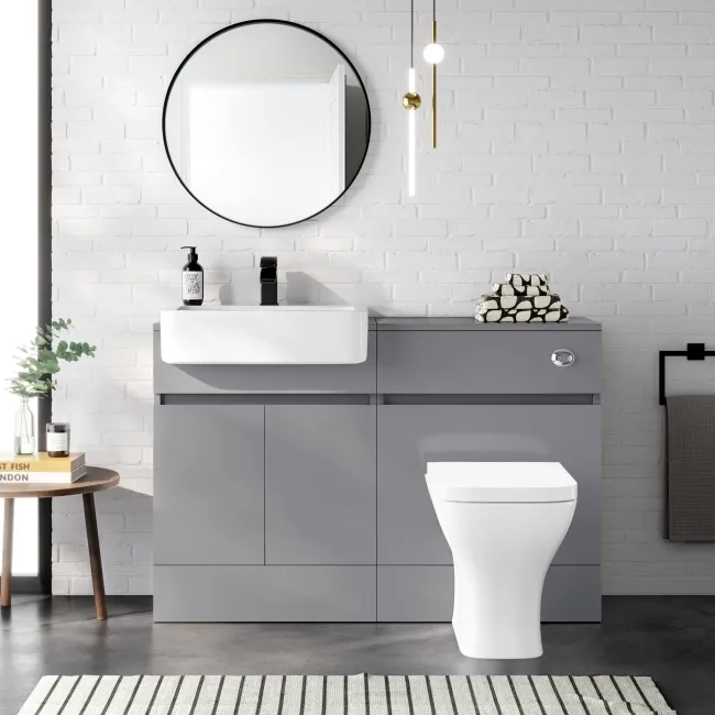 Foster Stone Grey Back To Wall Unit and Atlanta Toilet