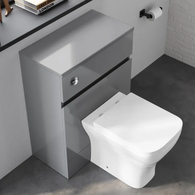 Foster Stone Grey Back To Wall Unit and Atlanta Toilet