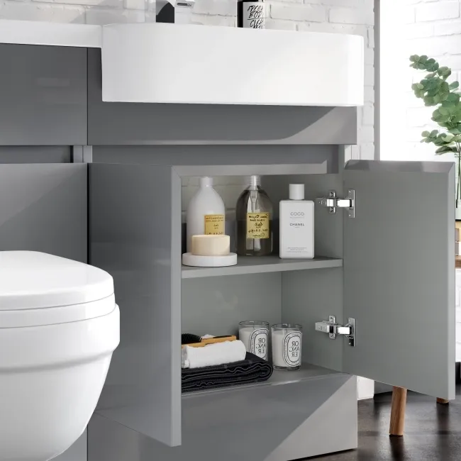 Foster Stone Grey Combination Vanity Basin and Seattle Toilet 1200mm - Right Handed