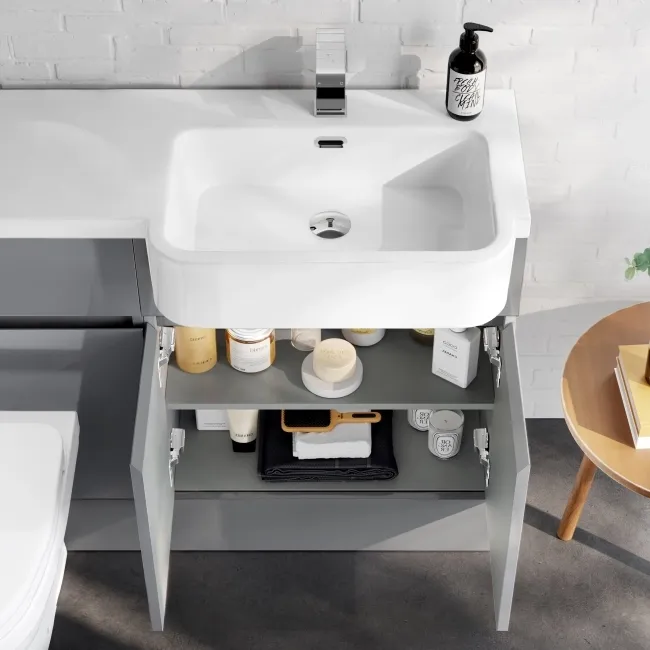 Foster Stone Grey Combination Vanity Basin and Seattle Toilet 1200mm - Right Handed