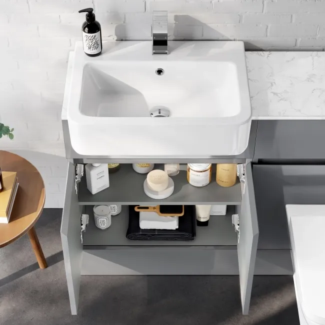 Foster Stone Grey Combination Vanity Basin with Marble Top & Atlanta Toilet 1200mm