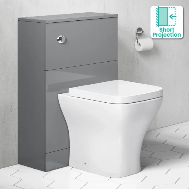 Austin Stone Grey Slimline Back To Wall Unit and Atlanta Toilet