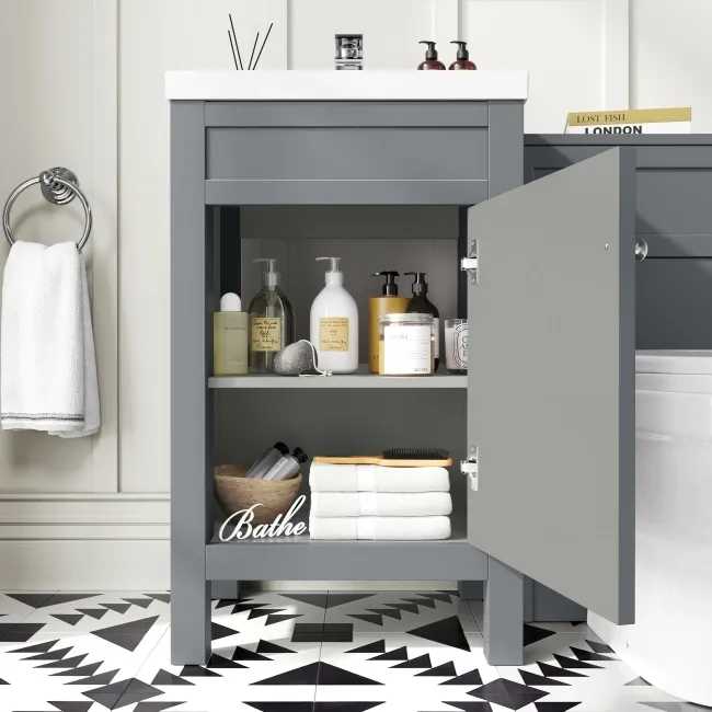 Bermuda Dove Grey Combination Vanity Basin and Seattle Toilet 1000mm