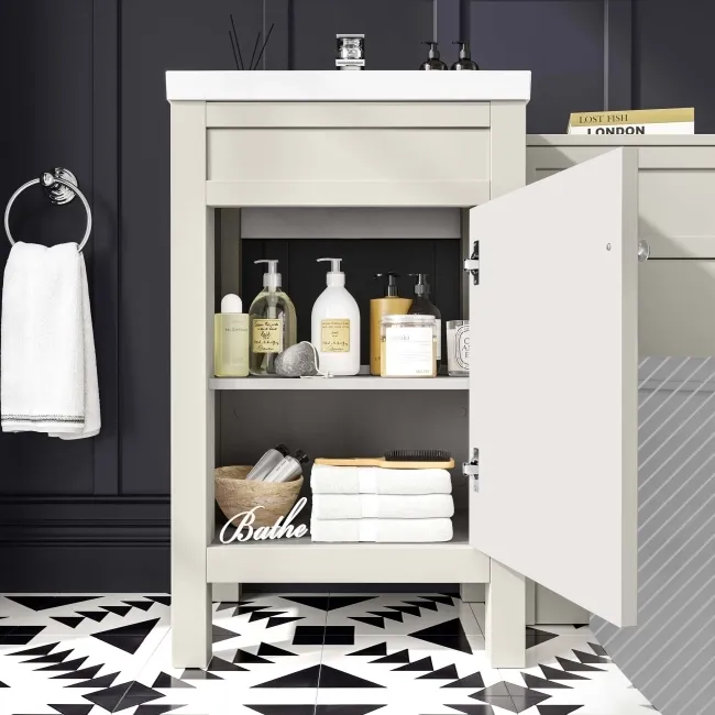 Bermuda Chalk White Basin Vanity and Back To Wall Unit 1000mm (Excludes Pan & Cistern)