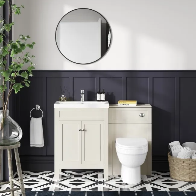 Bermuda Chalk White Combination Vanity Basin and Seattle Toilet 1100mm
