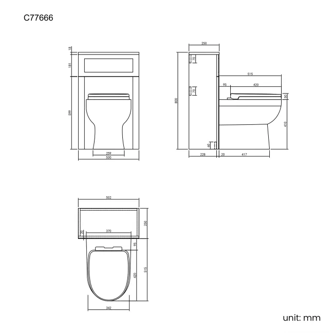 Bermuda Traditional Graphite Grey Slimline Back To Wall Unit and Seattle Toilet