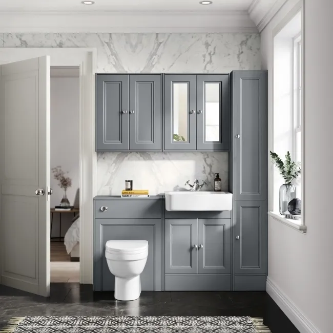 Monaco Dove Grey Combination Vanity Basin and Seattle Toilet 1200mm