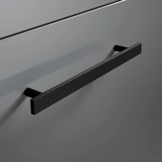 Avon Stone Grey Combination Basin Drawer and Aruba Toilet 1100mm - Black Accents