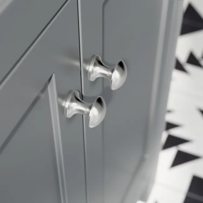 Bermuda Dove Grey Combination Vanity Basin and Hudson Toilet with Wooden Seat 1100mm