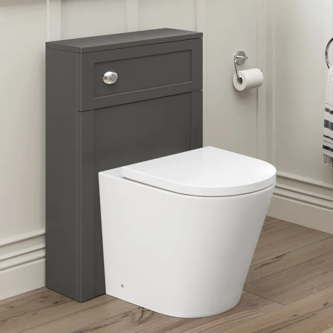 Bermuda Traditional Graphite Grey Slimline Back To Wall Unit and Boston Toilet