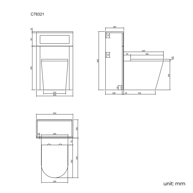 Bermuda Traditional Graphite Grey Slimline Back To Wall Unit and Boston Toilet