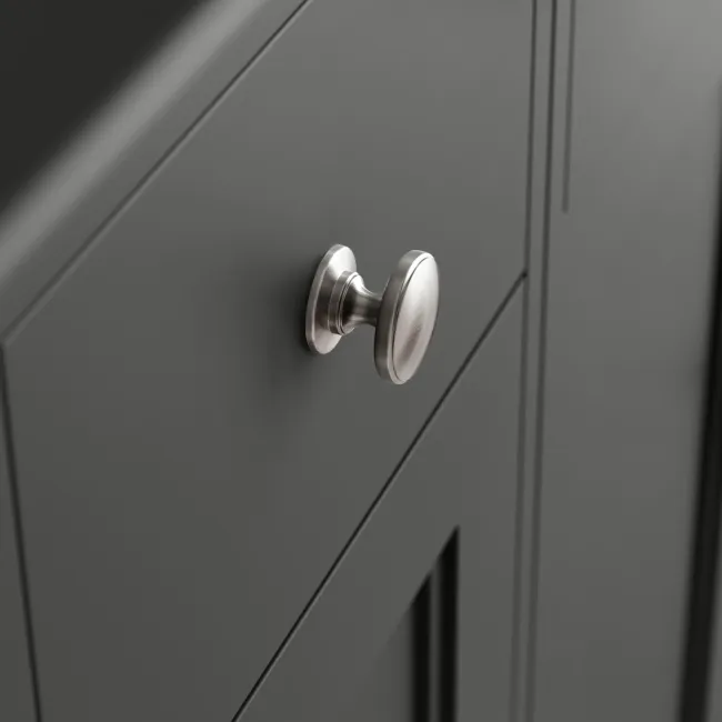 Monaco Graphite Grey Combination Vanity Traditional Basin and Hudson Toilet with Wooden Seat 1200mm