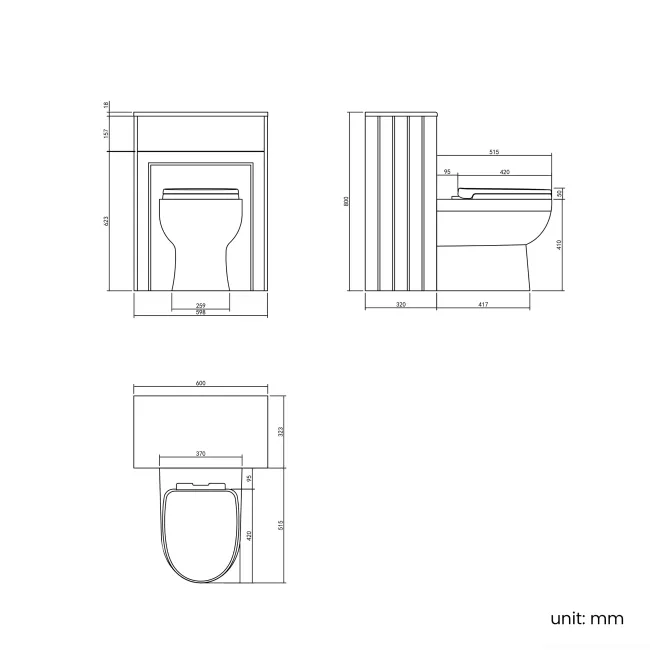 Traditional Inky Blue Back To Wall Unit and Seattle Toilet