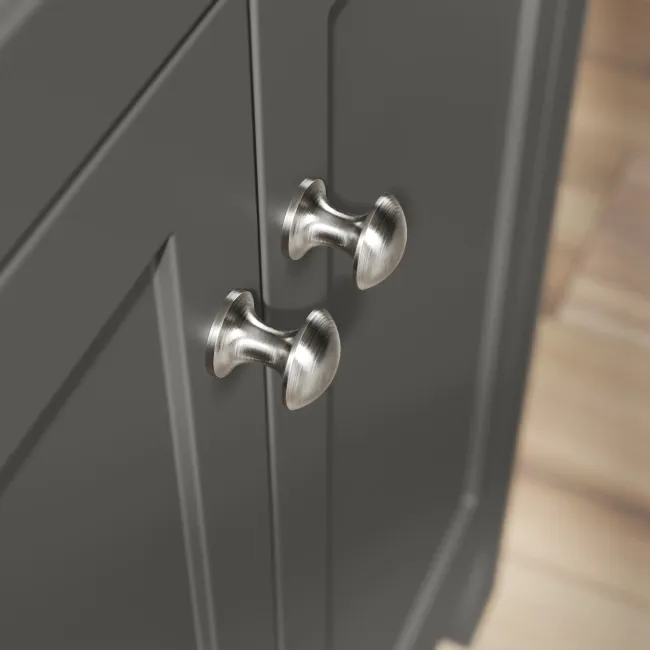 Bermuda Graphite Grey Combination Vanity Basin and Hudson Toilet with Wooden Seat 1100mm