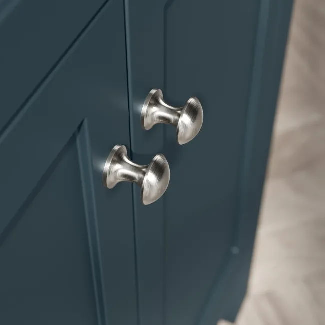 Bermuda Inky Blue Combination Vanity Basin and Hudson Toilet with Wooden Seat 1100mm