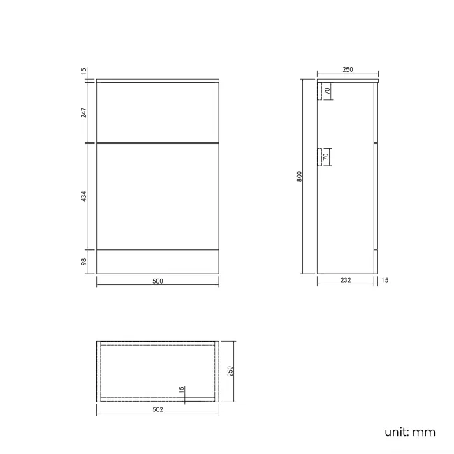 Inky Blue Slimline Back To Wall Unit and Denver Toilet - Black Accents