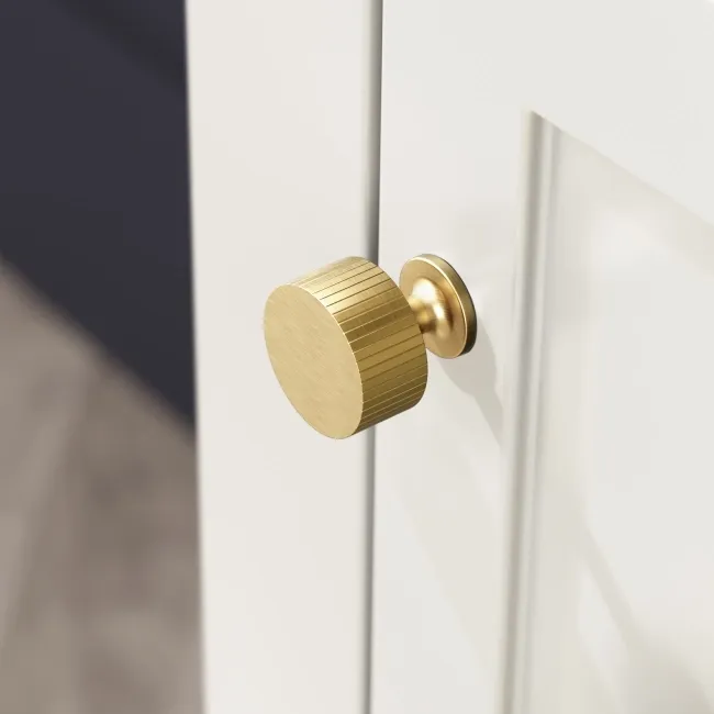 Bermuda Chalk White Basin Vanity 500mm - Brushed Brass Accents