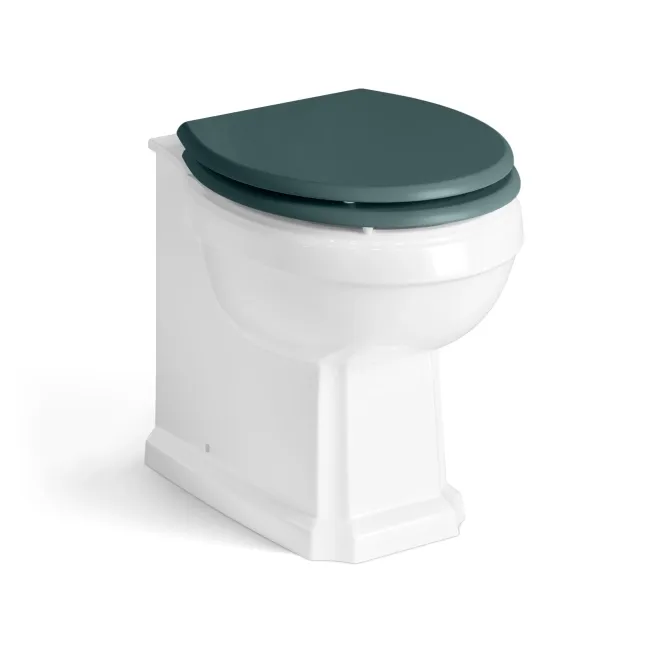 Monaco Midnight Green Combination Vanity Traditional Basin and Hudson Toilet with Wooden Seat 1500mm