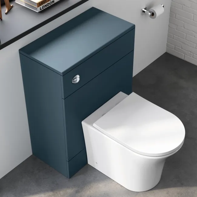 Harper Navy Blue Back To Wall Unit and Tucson Toilet