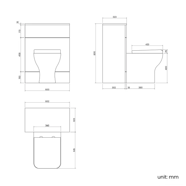 Harper Navy Blue Back To Wall Unit and Houston Toilet