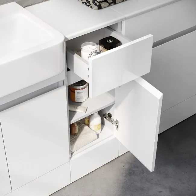 Foster Gloss White Combination Vanity Basin and Tucson Toilet 1500mm