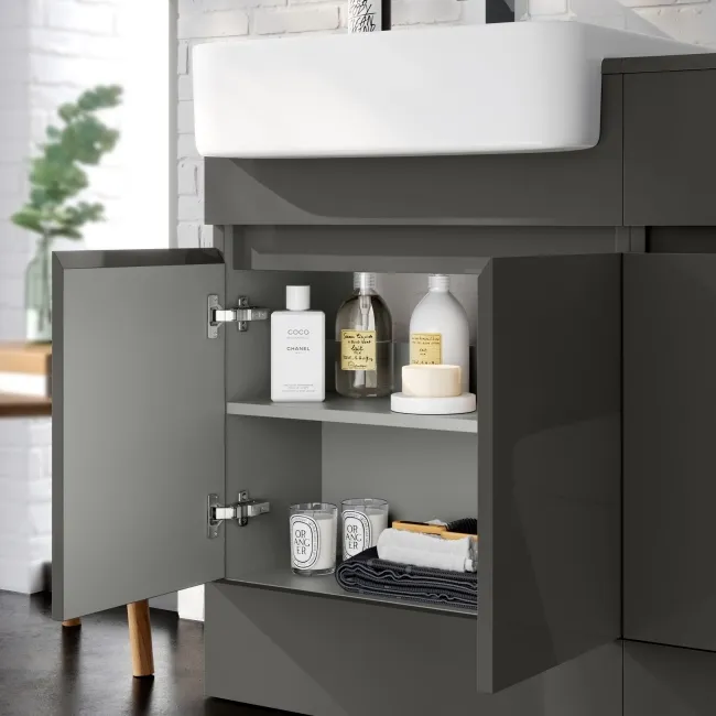 Foster Tungsten Grey Combination Vanity Basin and Houston Toilet 1500mm