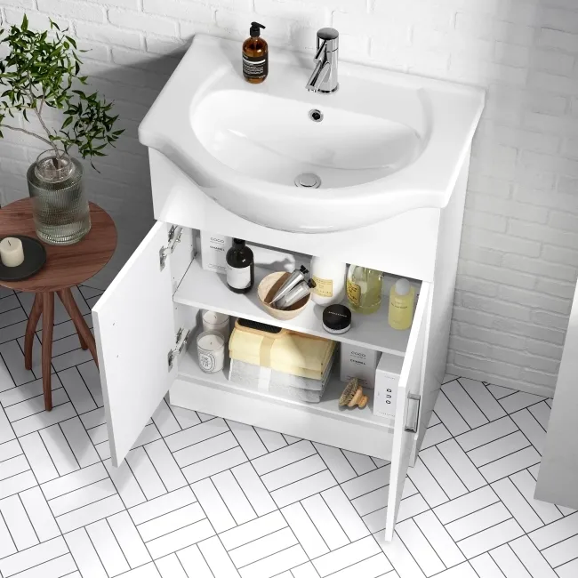 Quartz Gloss White Combination Vanity Basin and Denver Toilet 1150mm