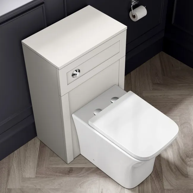 Capri Cotton White Combination Vanity Basin and Houston Toilet 1050mm - Chrome Handles