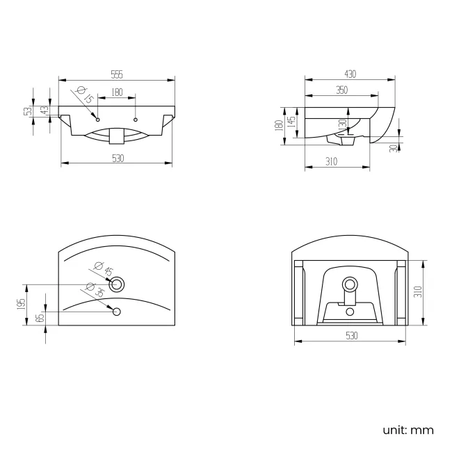 Capri Fog Grey Combination Vanity Basin and Denver Toilet 1050mm - Chrome Handles