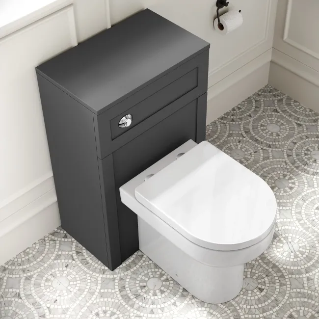 Capri Slate Grey Combination Vanity Basin and Denver Toilet 1050mm - Chrome Handles
