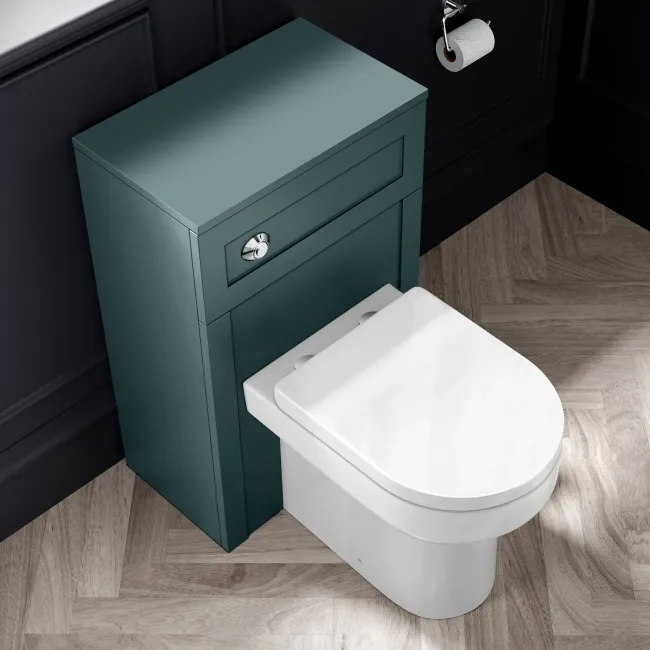 Capri Mystic Green Combination Vanity Basin and Denver Toilet 1150mm - Chrome Handles