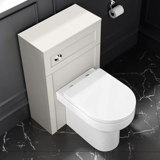 Milos Cotton White Combination Vanity Basin and Denver Toilet 1100mm - Chrome Handles