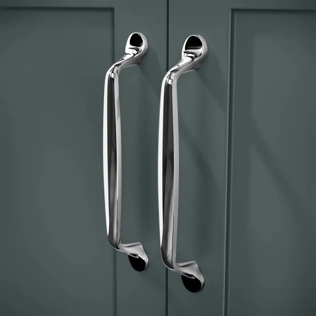 Milos Mystic Green Vanity with Mesa Basin 500mm - Traditional Handles