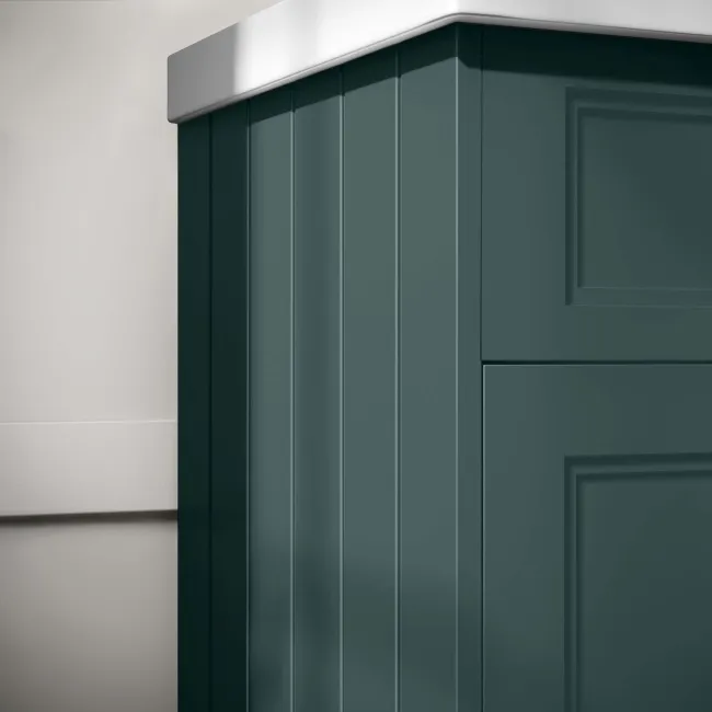 Lucia Midnight Green Double Basin Vanity 1200mm - Brushed Brass Accents