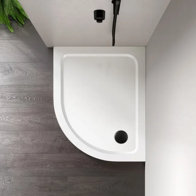 London Offset Quadrant Stone Shower Tray 1000x800mm - Right Handed