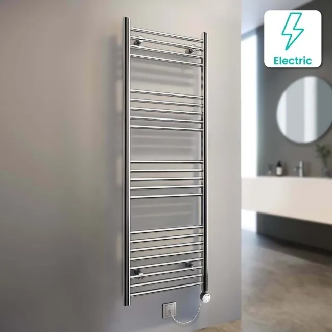 Barcelona Electric Chrome Straight Heated Towel Rail 1600x500mm
