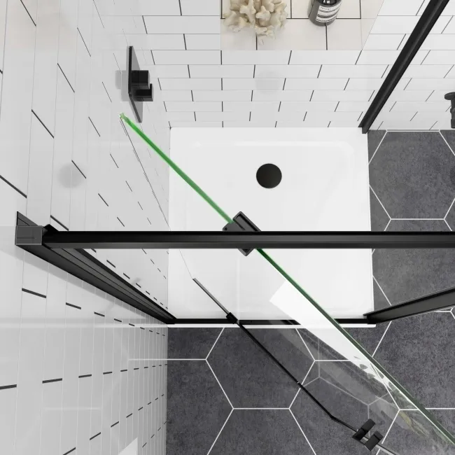 London Matt Black 6mm Pivot Shower Enclosure 760x760mm