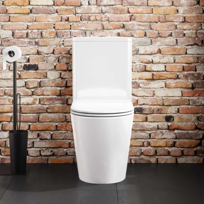 Boston Rimless Close Coupled Toilet With Premium Soft Close Slim Seat