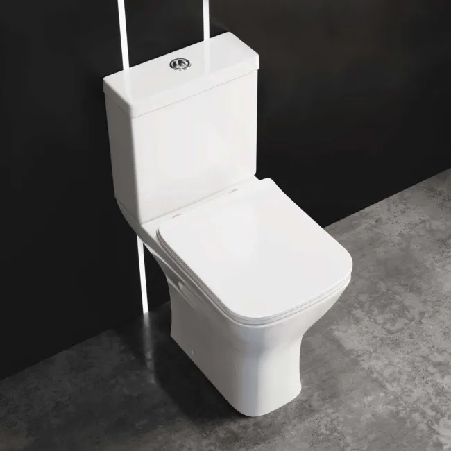 Atlanta Comfort Close Coupled Toilet With Soft Close Slim Seat