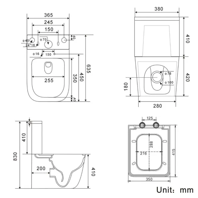 Nevada Rimless Close Coupled Toilet With Premium Soft Close Seat