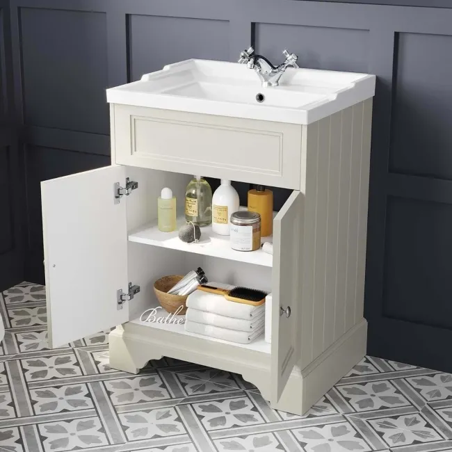 Lucia Chalk White Basin Vanity 630mm
