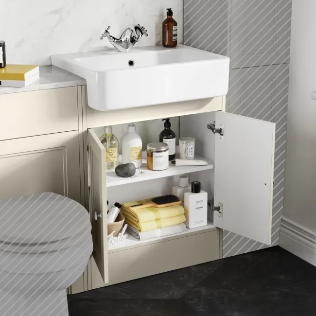 Monaco Chalk White Combination Vanity Basin with Marble Top 1200mm (Excludes Pan & Cistern)