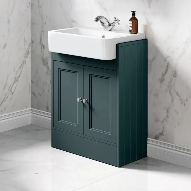 Monaco Midnight Green Basin Vanity 600mm
